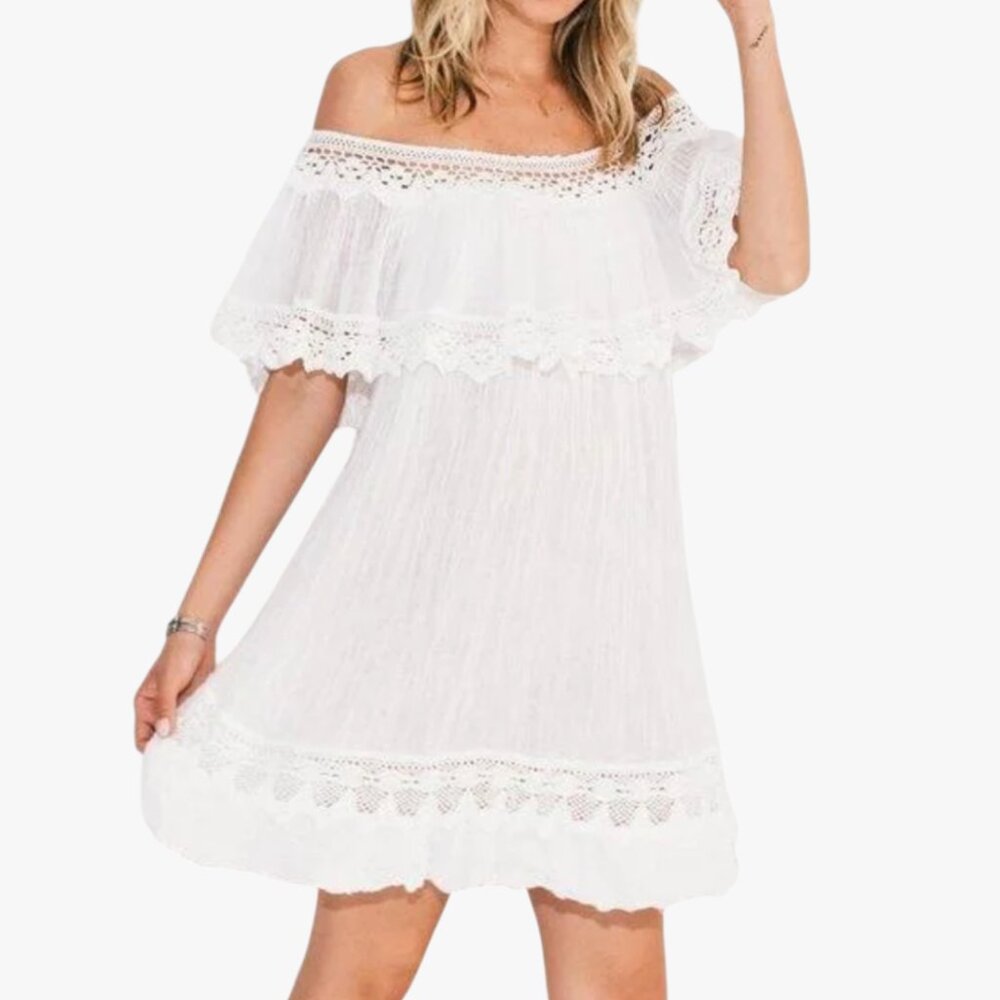 (VINTAGE) JEN'S PIRATE BOOTY | 100% COTTON "CHIAPAS" EMBROIDERED RUFFLE DRESS